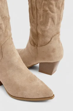boohoo Bottes Western brodées jusqu'aux genoux< Bottes|Bottes En Daim