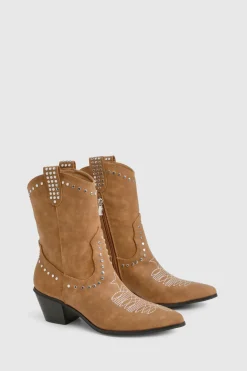 Bottes Western à chevilles cloutées