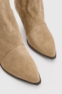 boohoo Bottes Western À Colonne En Synthétique Brodée< Bottes|Bottes En Daim
