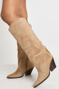 boohoo Bottes Western À Colonne En Synthétique Brodée< Bottes|Bottes En Daim