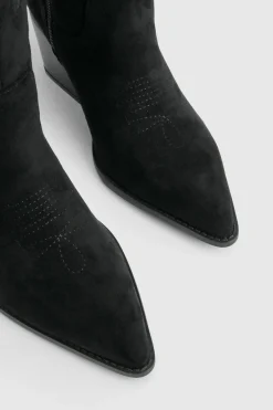 boohoo Bottes Western Coupe Large En Synthétique Brodé< Bottes|Bottes En Daim
