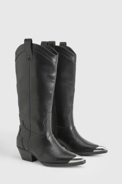 Bottes Western Cowboy avec Détail Embout Métallique