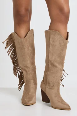 Bottes Western Cowboy À Franges En Synthétique Avec Revers