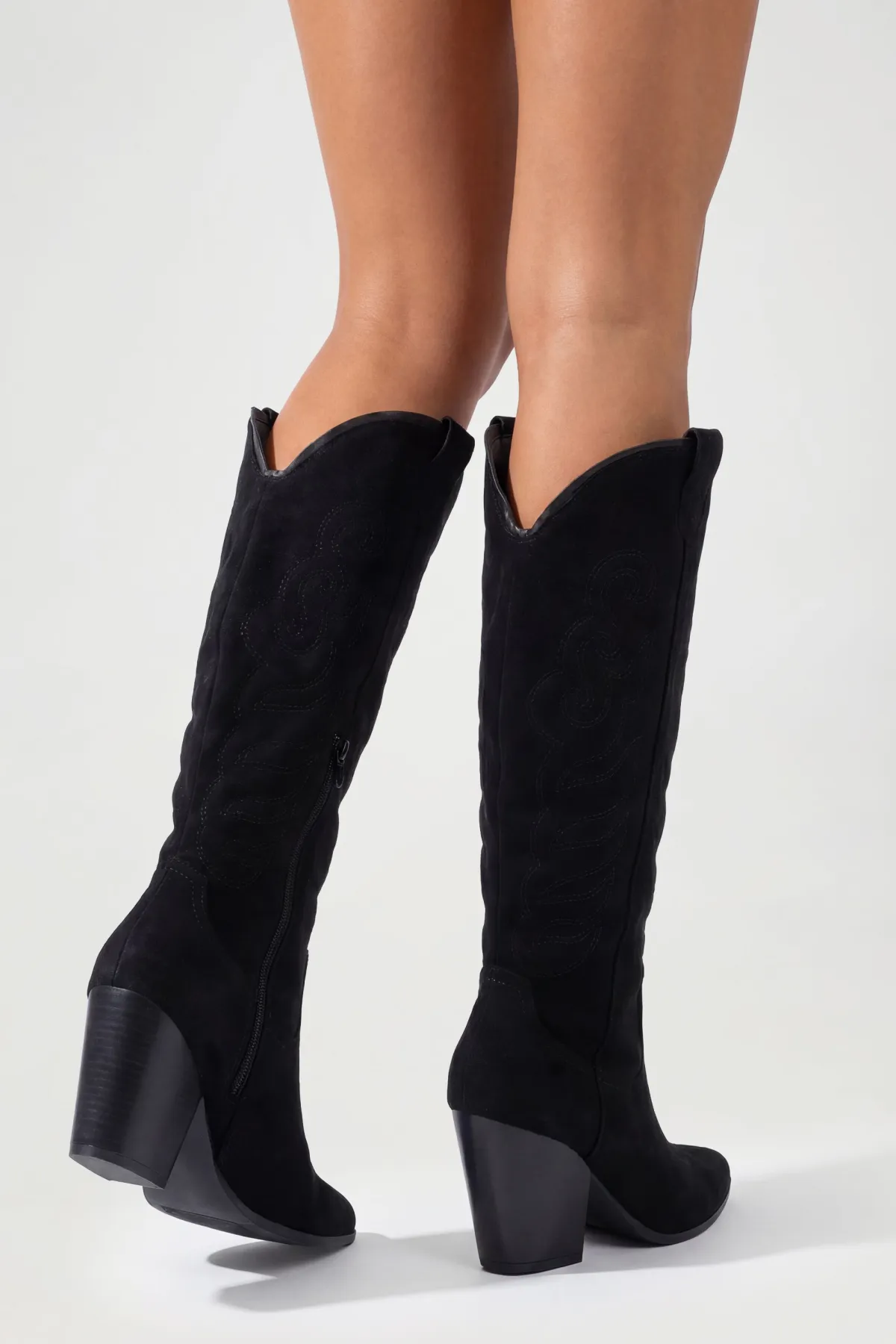 boohoo Bottes Western Cowboy Montantes Brodées En Synthétique< Bottes|Bottes En Daim