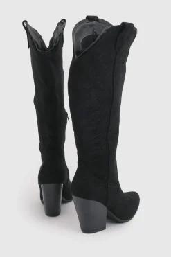 boohoo Bottes Western Cowboy Montantes Brodées En Synthétique< Bottes|Bottes En Daim