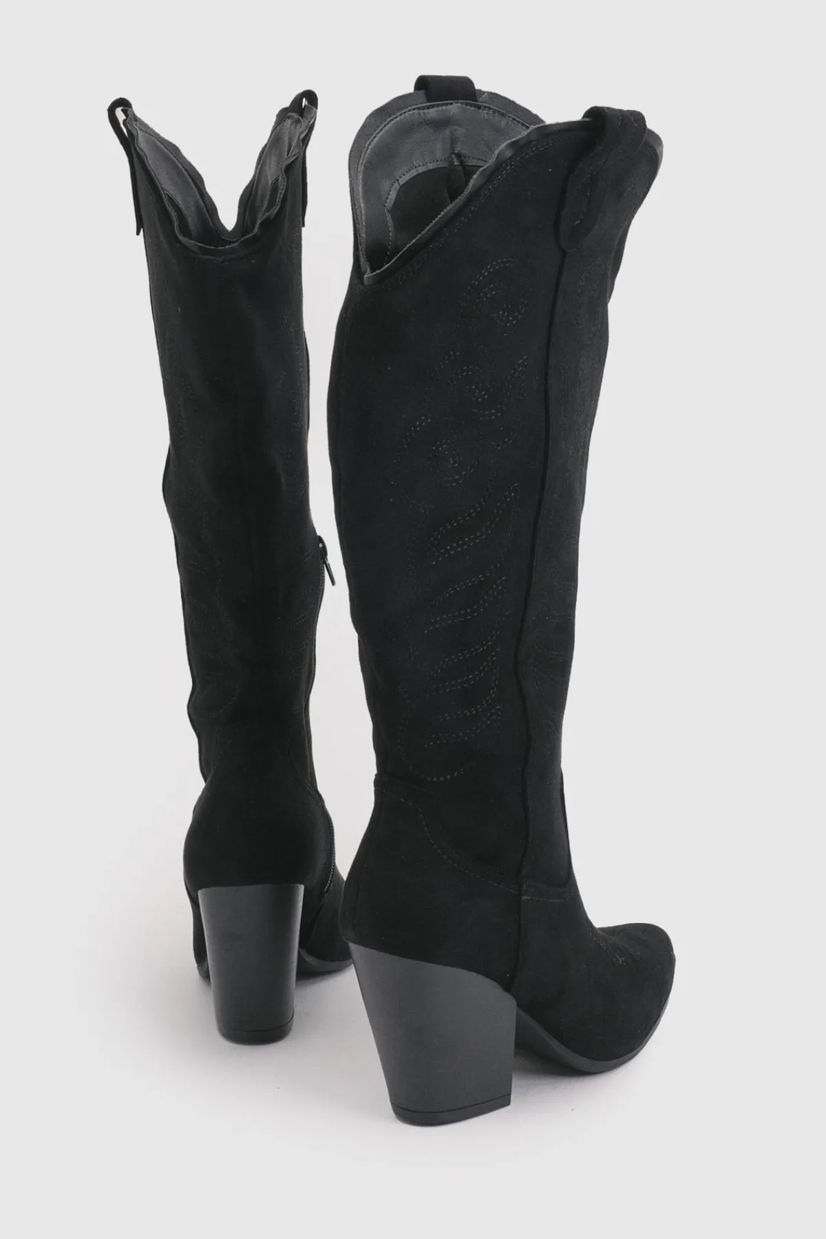 boohoo Bottes Western Cowboy Montantes Brodées En Synthétique< Bottes|Bottes En Daim