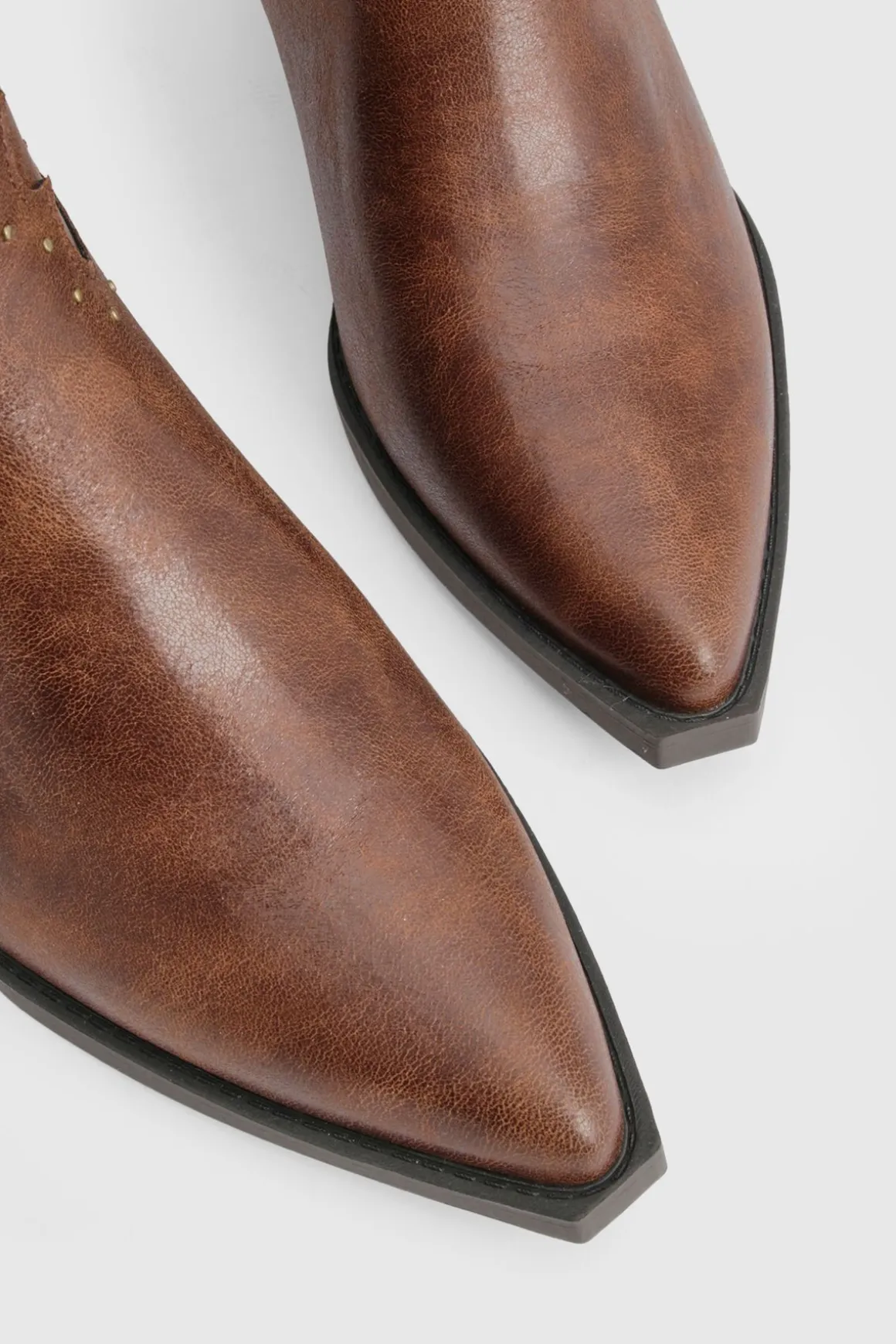 Bottes Western Cowboy Montantes aux Genoux avec Détails Cloutés