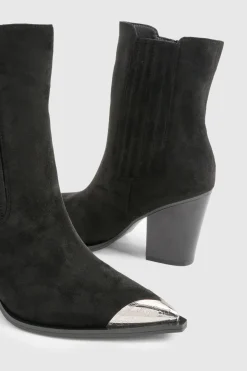 Bottes Western en synthétique à embout doré