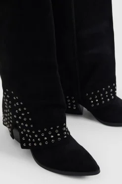 Bottes Western En Synthétique À Rabat Avec Détails Cloutés