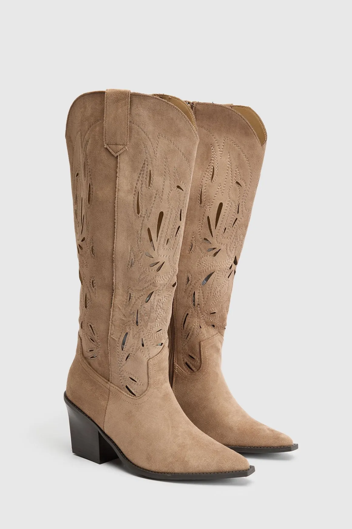 Bottes Western En Synthétique Avec Détails Ajourés
