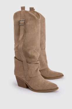 Bottes Western En Synthétique À Revers