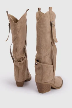 Bottes Western En Synthétique À Revers