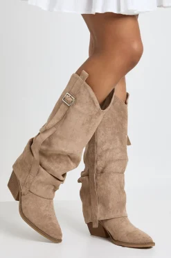 Bottes Western En Synthétique À Revers