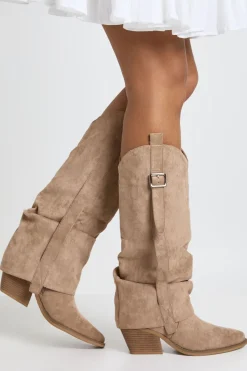 Bottes Western En Synthétique À Revers