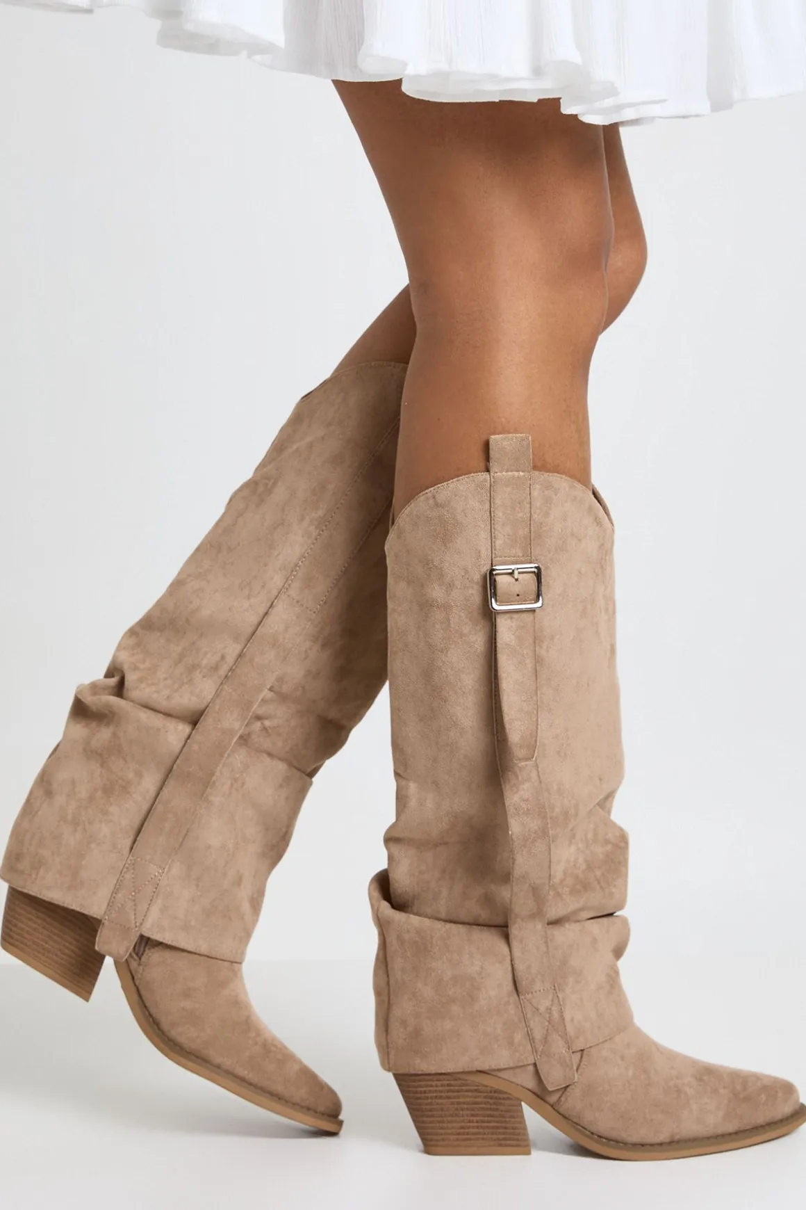 Bottes Western En Synthétique À Revers
