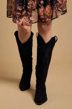 Bottes Western Hautes Jess en Synthétique Brodé