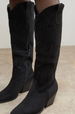 Bottes Western Hautes Maggie en synthétique Brodée