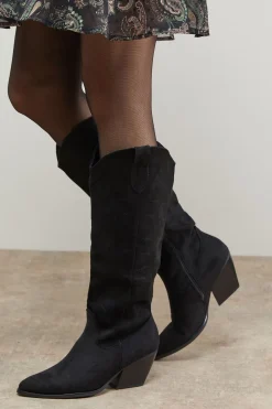 Bottes Western Hautes Maggie en synthétique Brodée