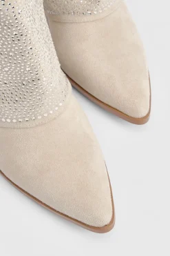 boohoo Bottes Western Hautes À Revers Orné De Strass< Bottes|Bottes Hautes