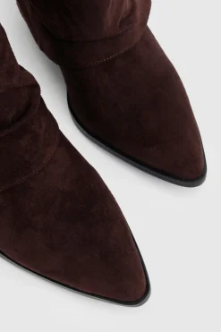Bottes Western Hautes À Revers Et Détail Zip