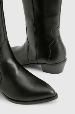 Bottes Western mi-genoues à coupe large
