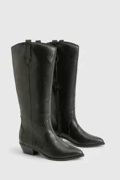 Bottes Western mi-genoues à coupe large