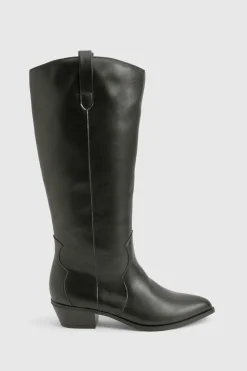 Bottes Western mi-genoues à coupe large