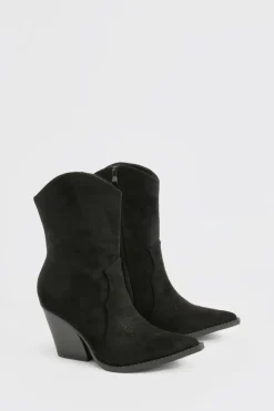 Bottes Western mi-mollet en daim synthétique
