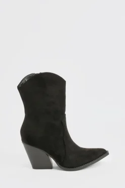 Bottes Western mi-mollet en daim synthétique