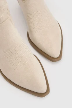 boohoo Bottes Western Mi-mollet En Synthétique Avec Détail Patte< Bottes|Bottes En Daim