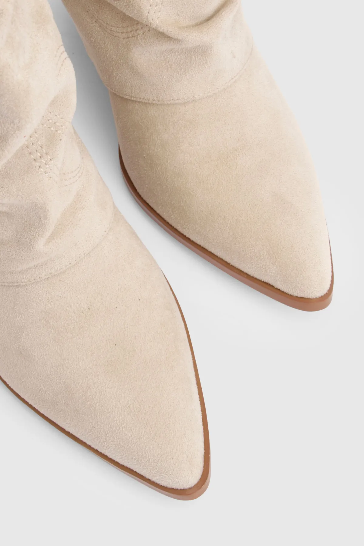boohoo Bottes Western Mi-mollet À Revers Froncé< Bottes|Bottes Hautes