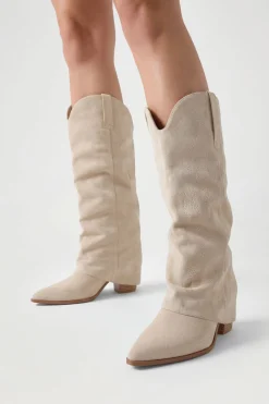 boohoo Bottes Western Mi-mollet À Revers Froncé< Bottes|Bottes Hautes