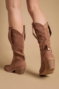 Bottes Western Mi-Mollet Slouch Wanda en Synthétique
