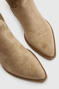 Bottes Western Montantes Au Genou En Synthétique Avec Détails Contrastés