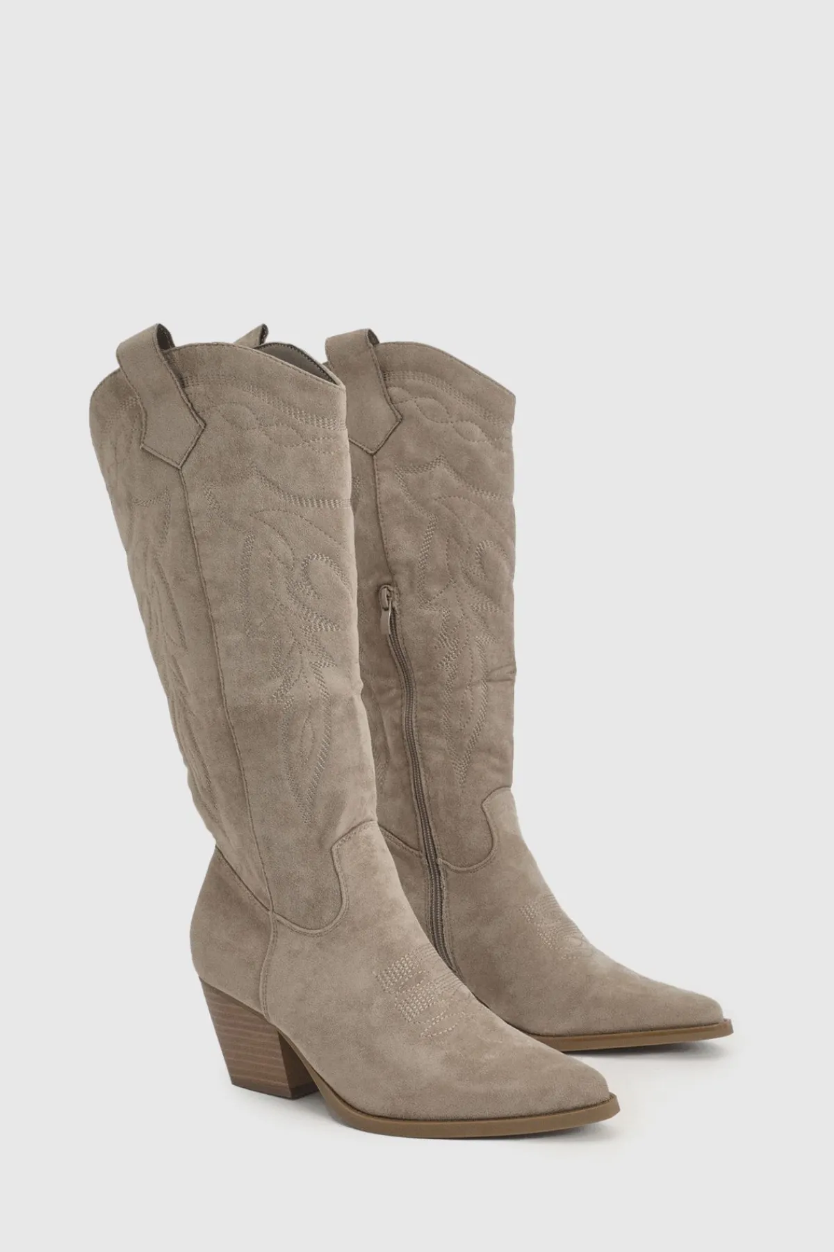boohoo Bottes Western Montantes Brodées En Synthétique< Bottes|Bottes En Daim