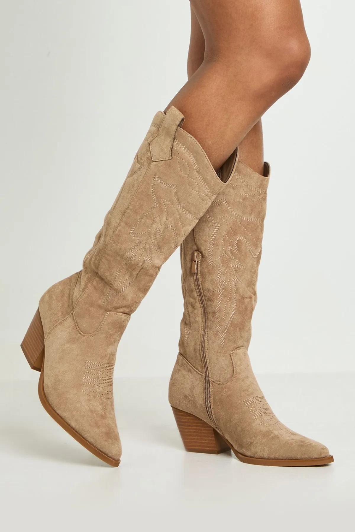 boohoo Bottes Western Montantes Brodées En Synthétique< Bottes|Bottes En Daim