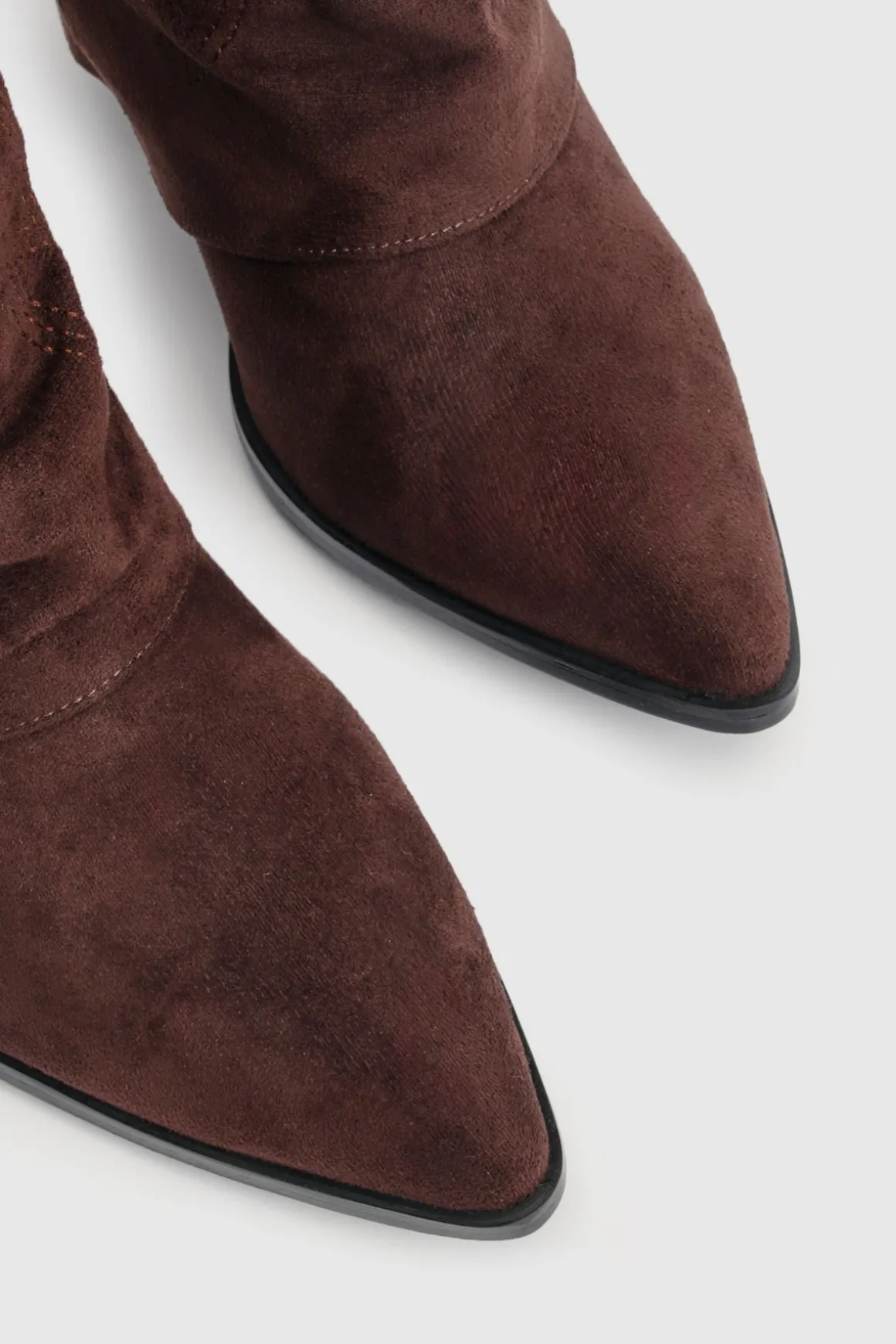 Bottes Western Montantes À Broderies Avec Revers Coupe Large