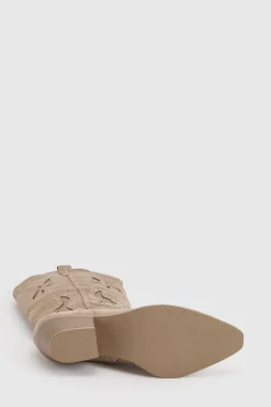 Bottes Western Montantes À Détails Ajourés En Synthétique