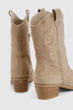 Bottes western à onglet en synthétique pour pieds larges