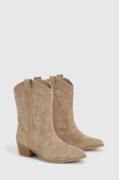 Bottes western à onglet en synthétique pour pieds larges