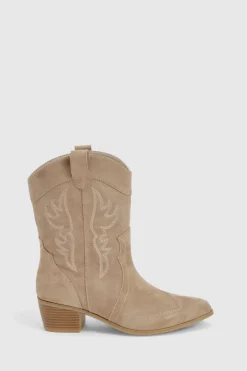 Bottes western à onglet en synthétique pour pieds larges