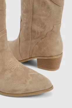 Bottes western à onglet en synthétique pour pieds larges