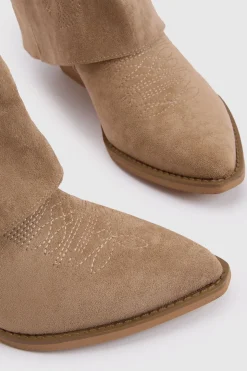 Bottes Western À Revers En Synthétique Brodée