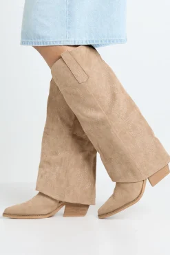 Bottes Western À Revers En Synthétique Brodée