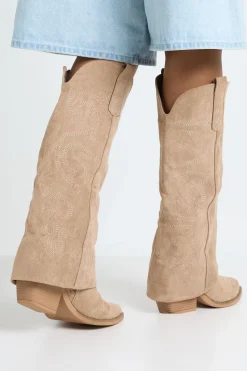 Bottes Western À Revers En Synthétique Brodée