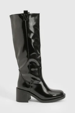 Bottes Western à talon bloc montant jusqu'au genou