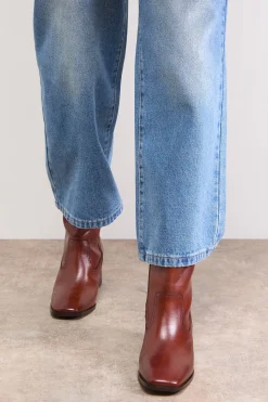 Oasis Bottine Chelsea Lauren en Cuir à Talon Bloc Mi-Hauteur< Bottes|Bottes Noires