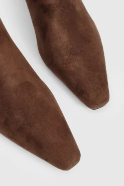 boohoo Bottine à la cheville en faux suède à talon évasé et bout pointu< Bottines|Bottes En Daim