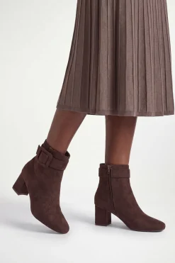 Bottines Athena à Bout Carré en synthétique avec Boucle Recouverte et Talon Bloc Moyen