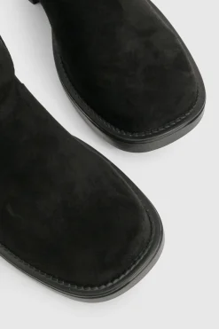 boohoo Bottines Biker en Synthétique avec Détail Harnais< Bottes|Bottes En Daim